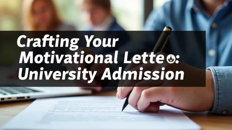 Crafting Your Motivational Letter For University Admission